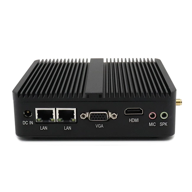

Small fanless embedded computer with dual lans dual coms baytrail quad core mini pc J1900
