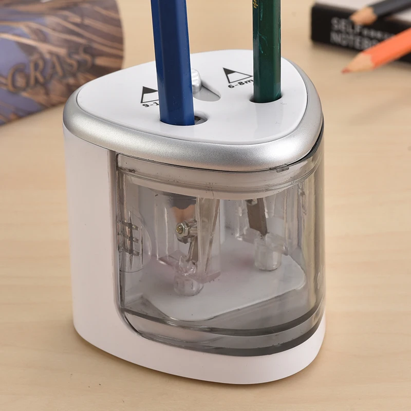 

Two-hole Electric Switch Pencil Sharpener Stationery New Automatic Pencil Sharpener Home Office School Supplies Stationery Items