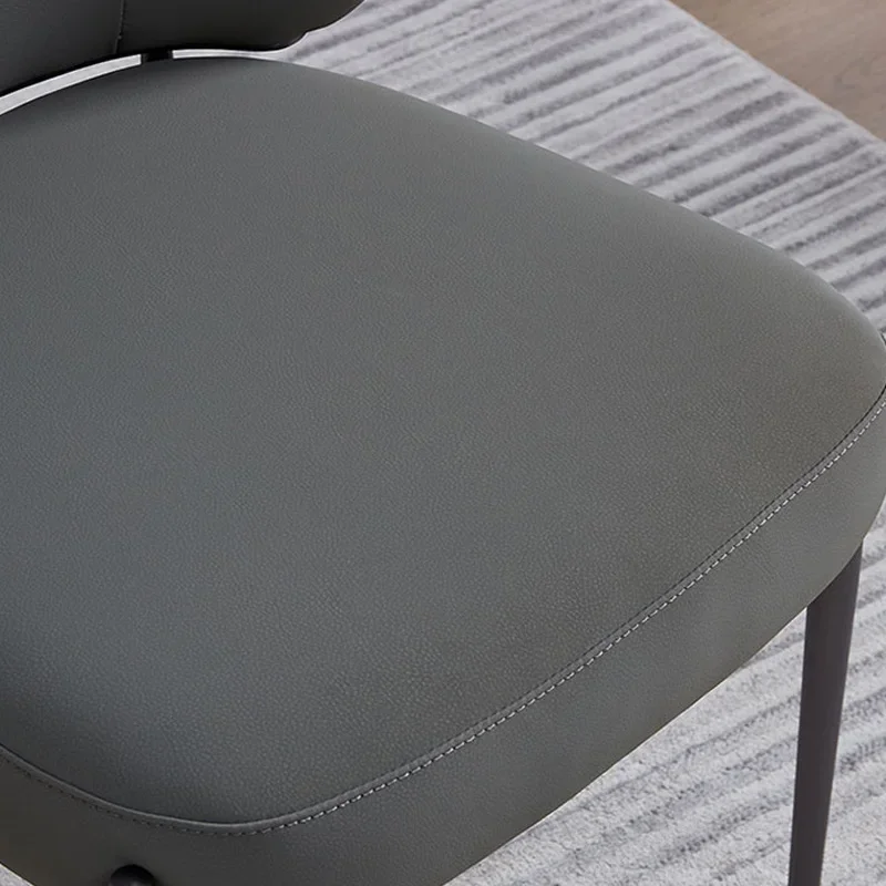 Итальянский стиль простой современный кожаный обеденный стул из нержавеющей