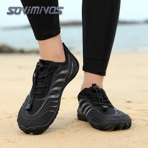Мужские черные туфли с широким носком босиком, женские спортивные кроссовки, водные ботинки унисекс, мужские пляжные ботинки цвета морской волны, легкая дышащая подошва