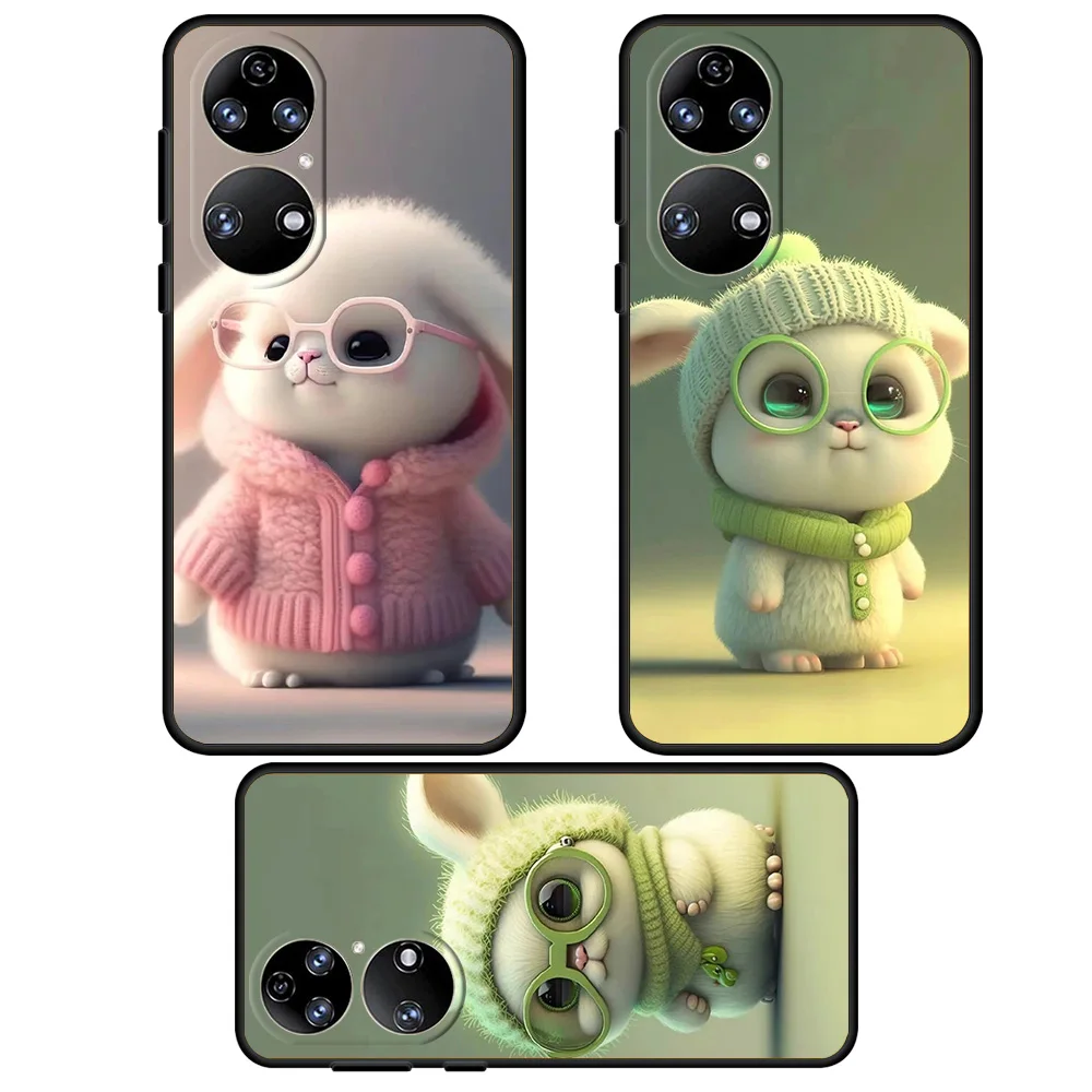 

Силиконовый чехол-бампер для Huawei Nova 9 SE P30 P20 Pro P50 P40 Lite 2021 E P Smart Z, чехол для телефона, милый мультяшный кролик