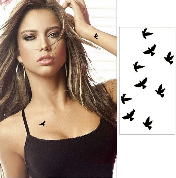 

1 Paquet Tatouage Temporaire Peau Tatto Oiseaux Autocollant Sticker De Tatouage Poignet