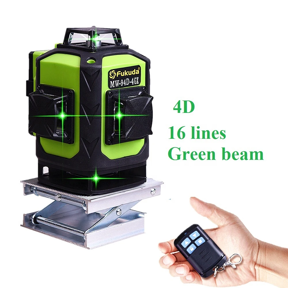 

Hot selling 4D Green Self-Leveling 360 degree 16 lines green laser level /Fukuda Horizontal&Vertical 4D laser level