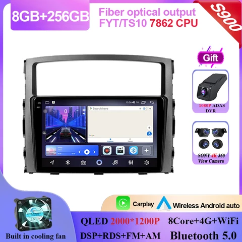 Android 14 Carplay для Mitsubishi Pajero 4 V80 V90 2006-2024 Авто радио Стерео GPS-навигация Мультимедийный плеер без 2din DVD BT