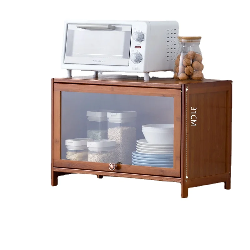 

Кухонные принадлежности, стойка для микроволновой печи, бамбуковый многофункциональный с дверью, посуда, приправа, твердый деревянный шкаф...