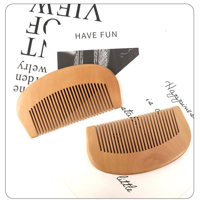 

High Qualitynatural Peach Wood Pocket Combs Healthy Massage Anti-Static Comb Hair Care Wooden Comb