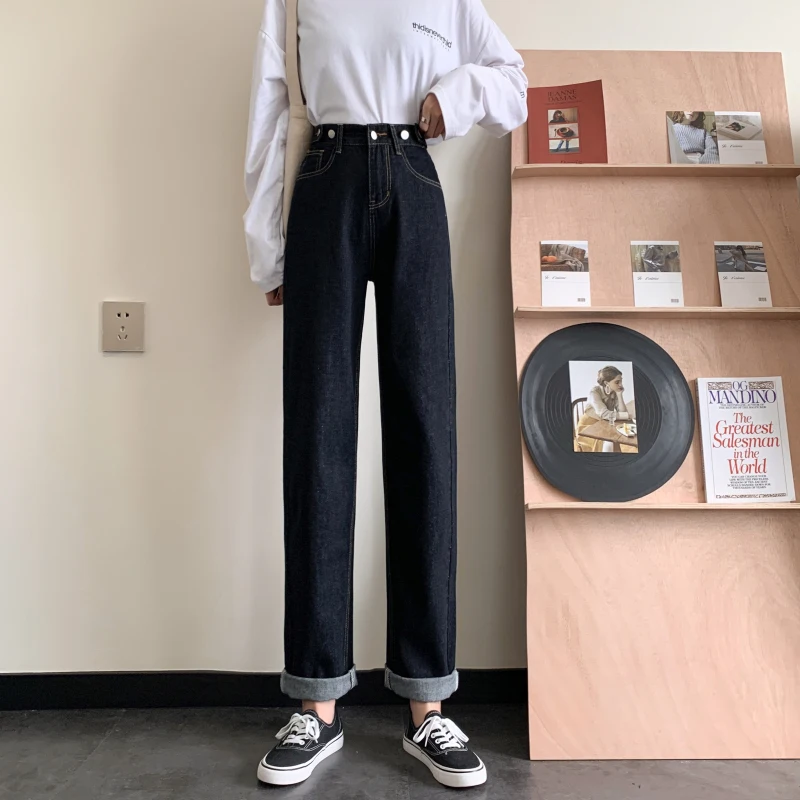 

2022 Women's High Waist Loose Casual Wide-Leg Pants Denim Trousers Women Sexy Korean Version Retro Jeans