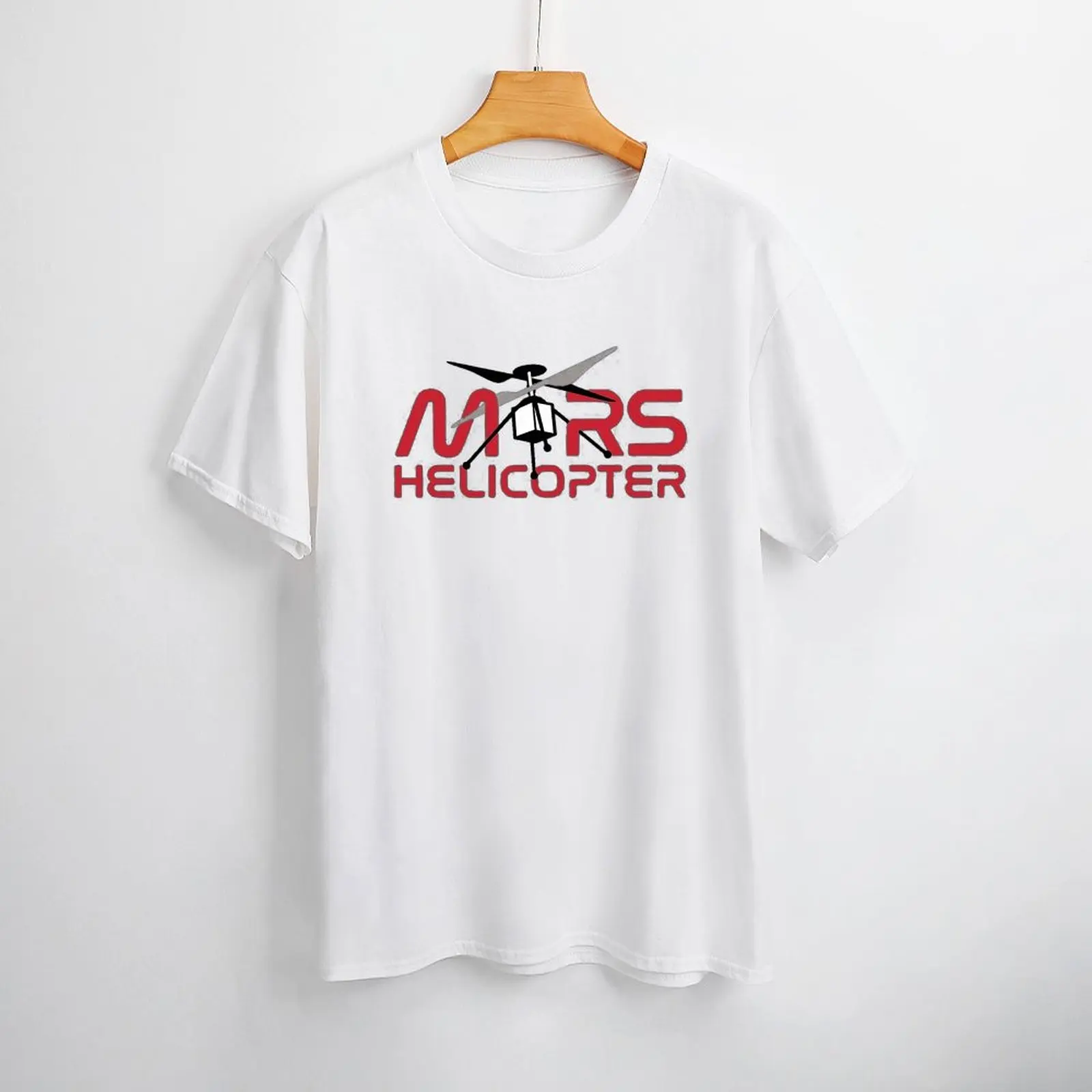 Винтажная футболка с изобретательным принтом Марса вертолета