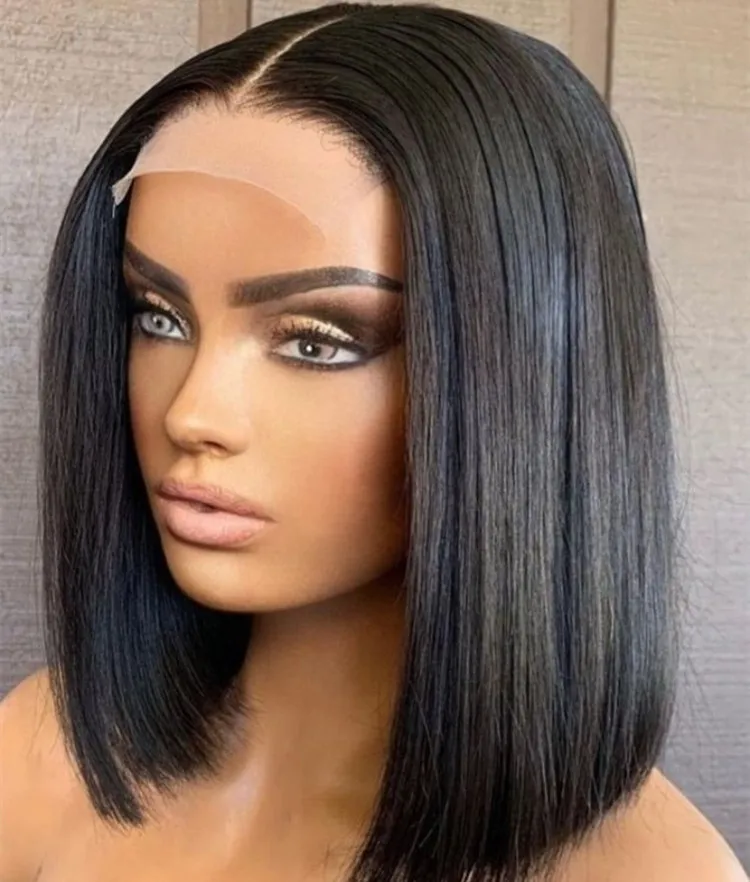 Парики из человеческих волос с желтым Бобом предварительно выщипанные