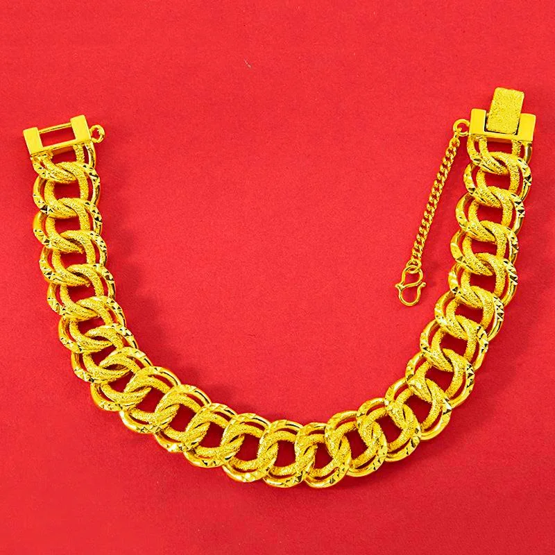 Мужской браслет из золота K 18 карат с широким краем блестками и рисунком льда AU750