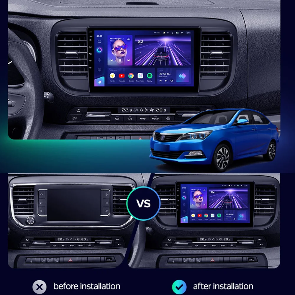 Для Citroen Jumpy 3 SpaceTourer Peugeot Expert Toyota Proace 2016 - 2021 2 Din Android GPS мультимедийный плеер Carplay 4G WiFi