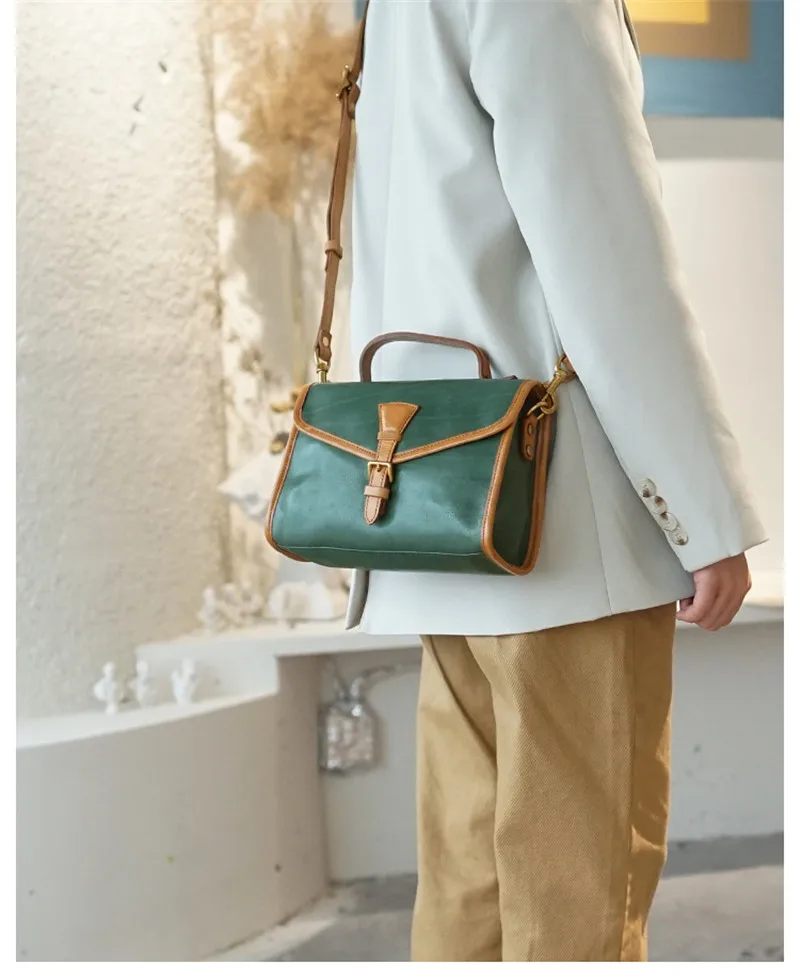 Luxury natural genuine leather women's small handbag handmade fashion designer outdoor party real cowhide shoulder messenger bag