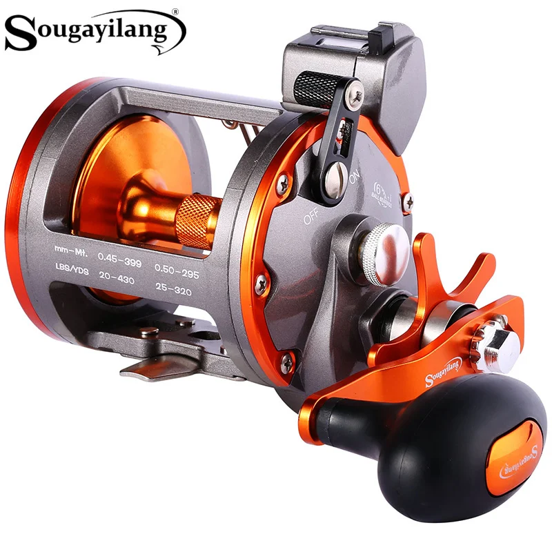

Sougayilang Saltwater Fishing Reels LS30/LS40 Trolling Drum Fishing Reel Saltwater Right Hand Fishing Reel Max Drag 25kg Pesca