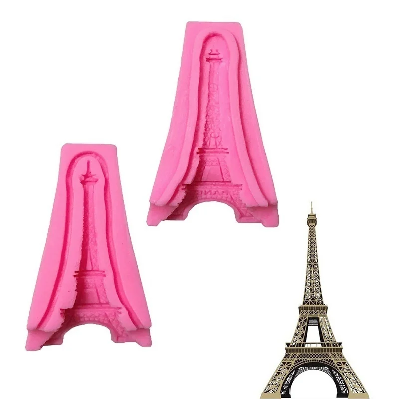 

2PCS Unscented 3D Eiffel Tower Silicone Mold Fondant Molds for DIY Cake Decorating Moulds Soap Silicone Baking Tool Bakeware