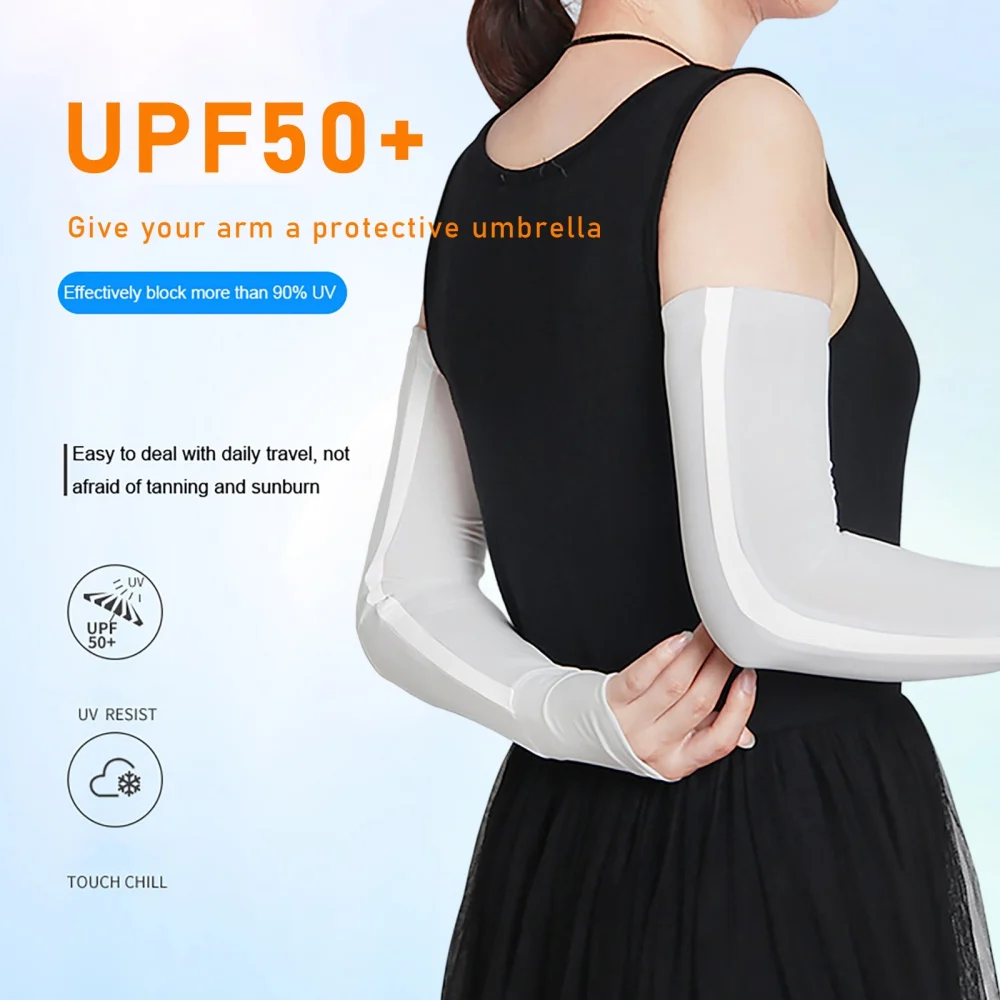 

Ladies 2022 New Products Outdoor Riding Sunscreen Arm Sleeves Anti-Slip Cooling Sports Sleeves Golf Ice Silk Work Sleeves