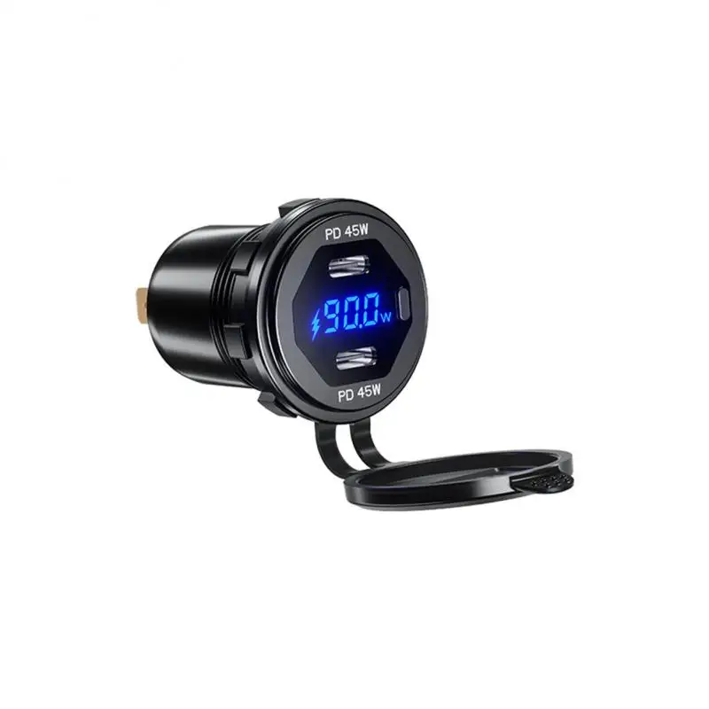 

Refit Usb Car Charger Portable Simple Installation Color Display Fast Charging Universal Practical Dual-port Pd Charger Durable