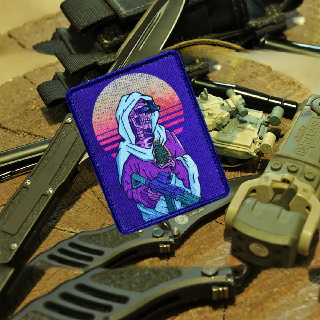 Тактические нашивки на крючках и петлях Ретро Смерть для одежды рюкзака военная