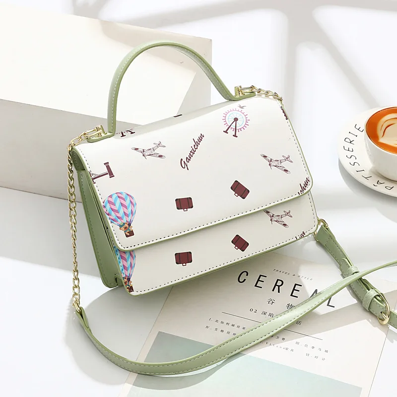 

Sweet Textured Women's Messenger Bag 2022 New Fashion Small Fresh One Shoulder Small Square Bag Printed Women's Bag Purse