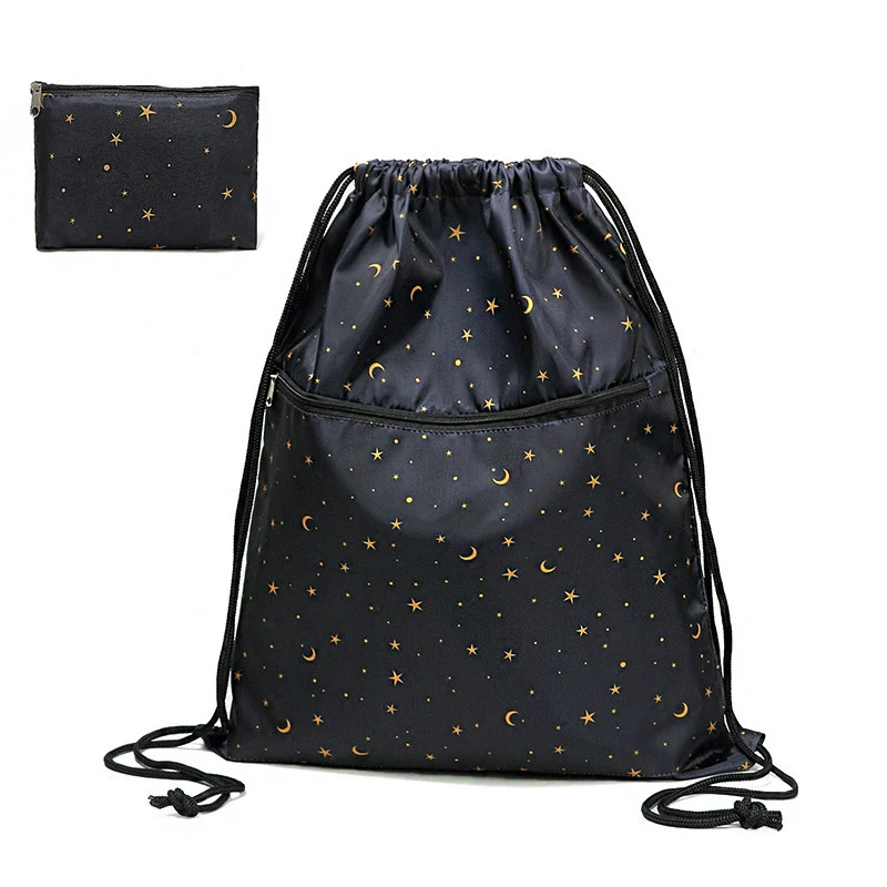 

Drawstring Bag Unisex Lightweight Folding Waterproof Women Men Casual Travel Storage Package Teenage Drawstring Backpack