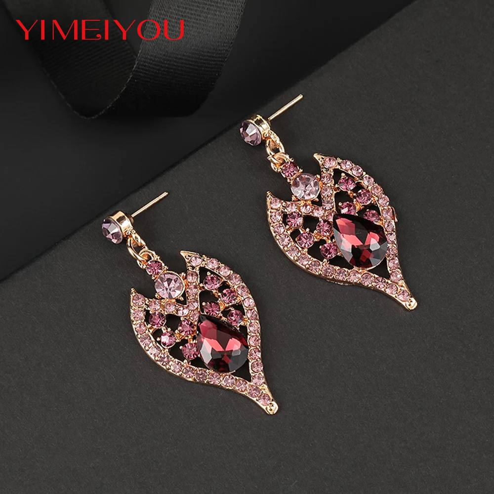Italy Wedding Jewelry Fashion Earrings Set Simple Luxury Crytal Necklace Zircon Party Korean New Style Trendy Elegant Girl Gift