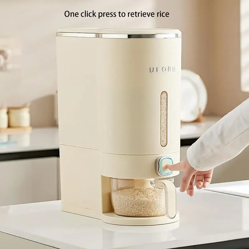 

Kitchen Food Storage Containers Sealed Rice Cereal Dispenser Grain Bucket Kitchen Moisture Proof Barrel Storage Organizer Box