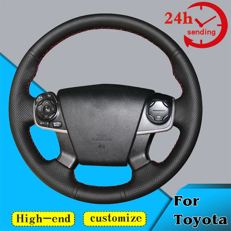 Cubierta trenzada para volante de coche personalizada, suave, 100%, compatible con Toyota Camry 2012 2013, accesorios interiores de coche, envoltura de dirección