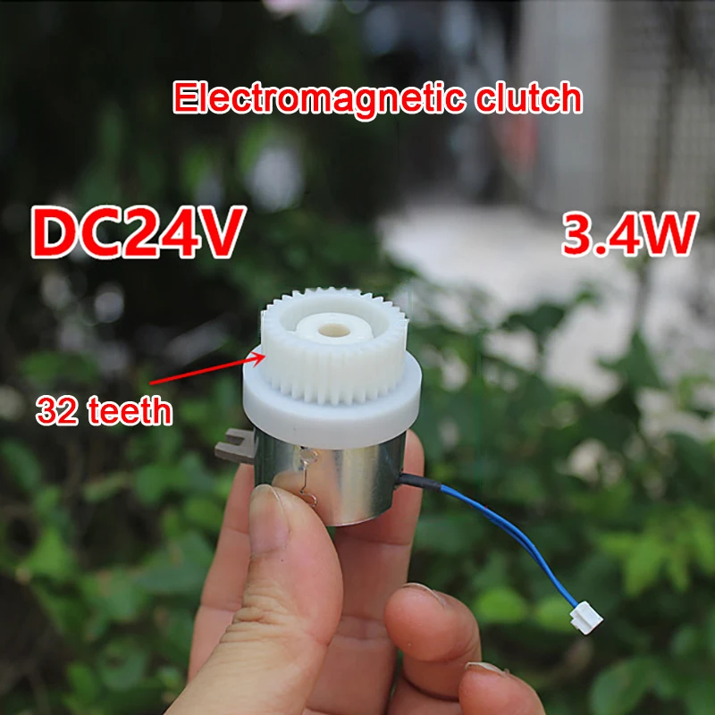 

1Pc DC24V 3.4W Electromagnetic Clutch Shaft Diamter 27mm 0.14A 32-tooth Micro Clutch