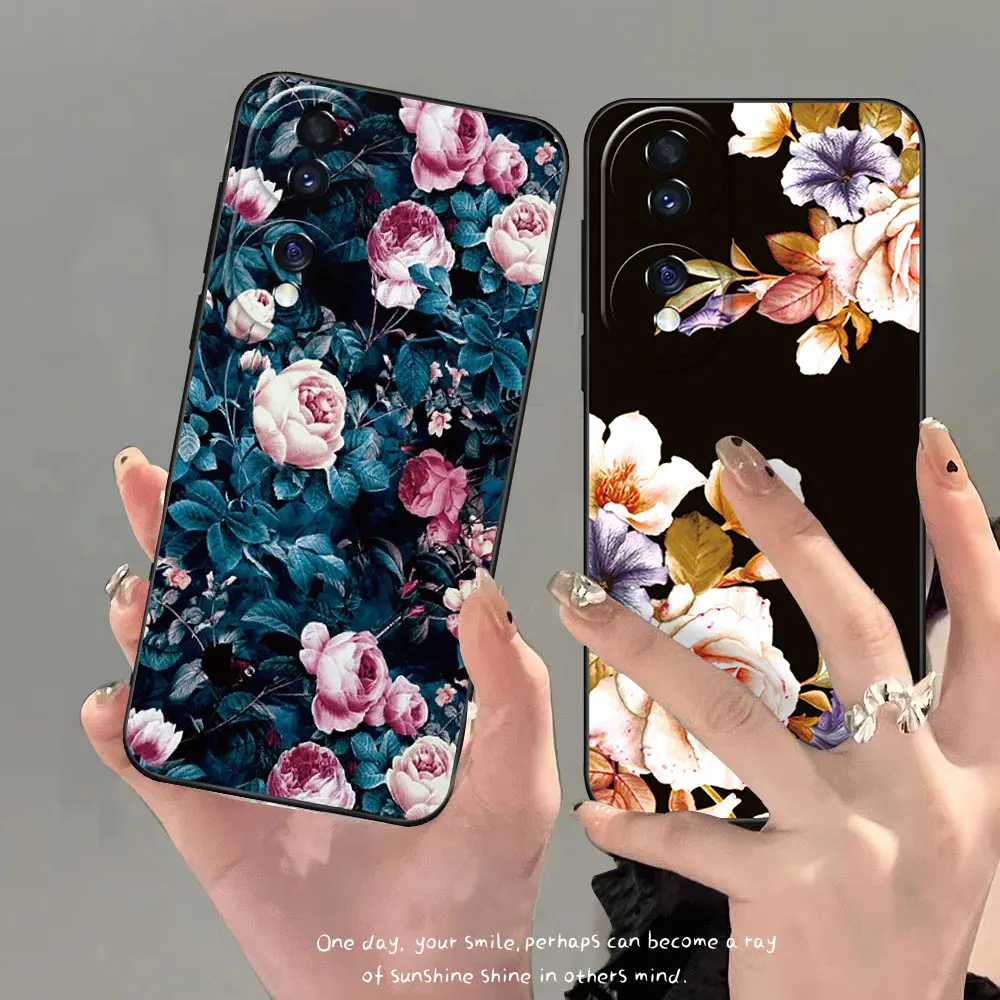 Для Honor 70 чехол силиконовый ударопрочный чехлы для телефонов Pro розовая любовь