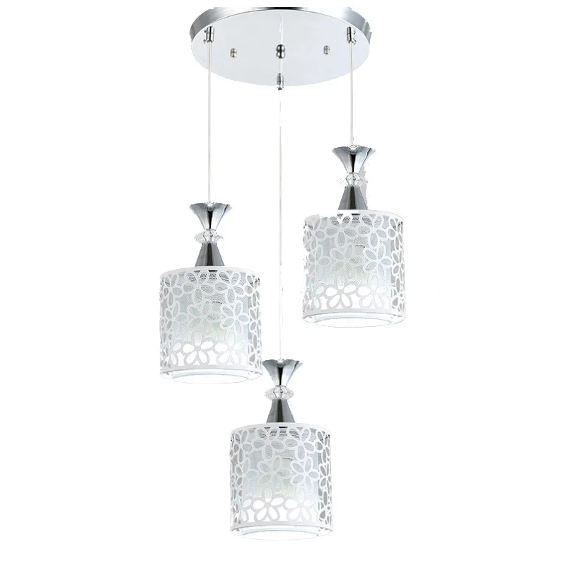 

Northern Europe Hollow Metal Pendant Lights Parlor Study Bedroom Dining Room Light Fixture White Balck Shade E27 LED Bulbs CCC