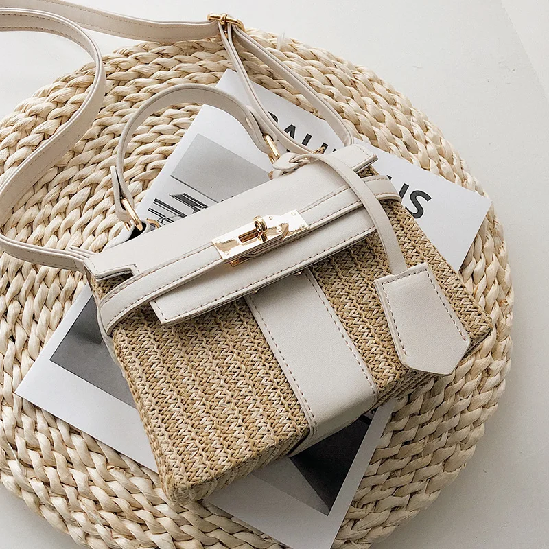 Straw Woven Handbag Women's New Shoulder Bag Versatile Crossbody Bag Fashionable Bag for Vacation
