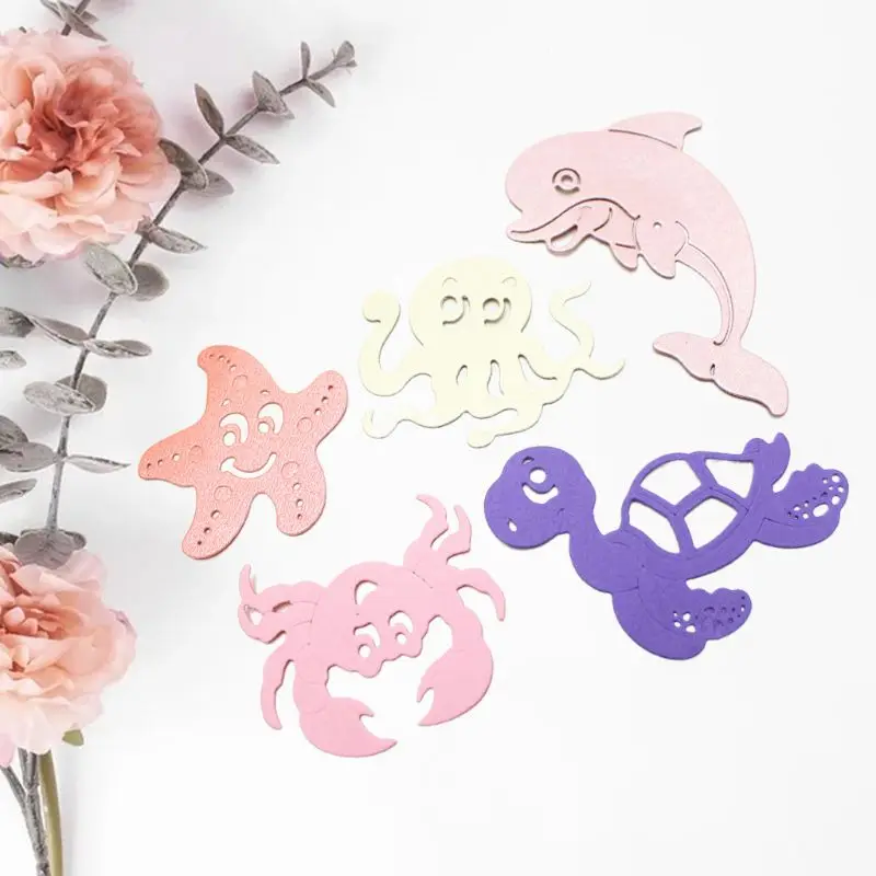 5 шт. ремесла DIY морская жизнь режущие штампы трафареты для резки металла штампа