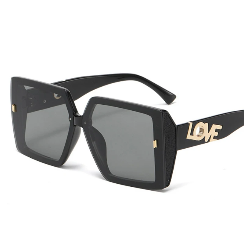 

Солнцезащитные очки в квадратной оправе с надписью Love для мужчин и женщин, модные элегантные солнцезащитные очки для вождения UV400, классические винтажные женские мужские очки