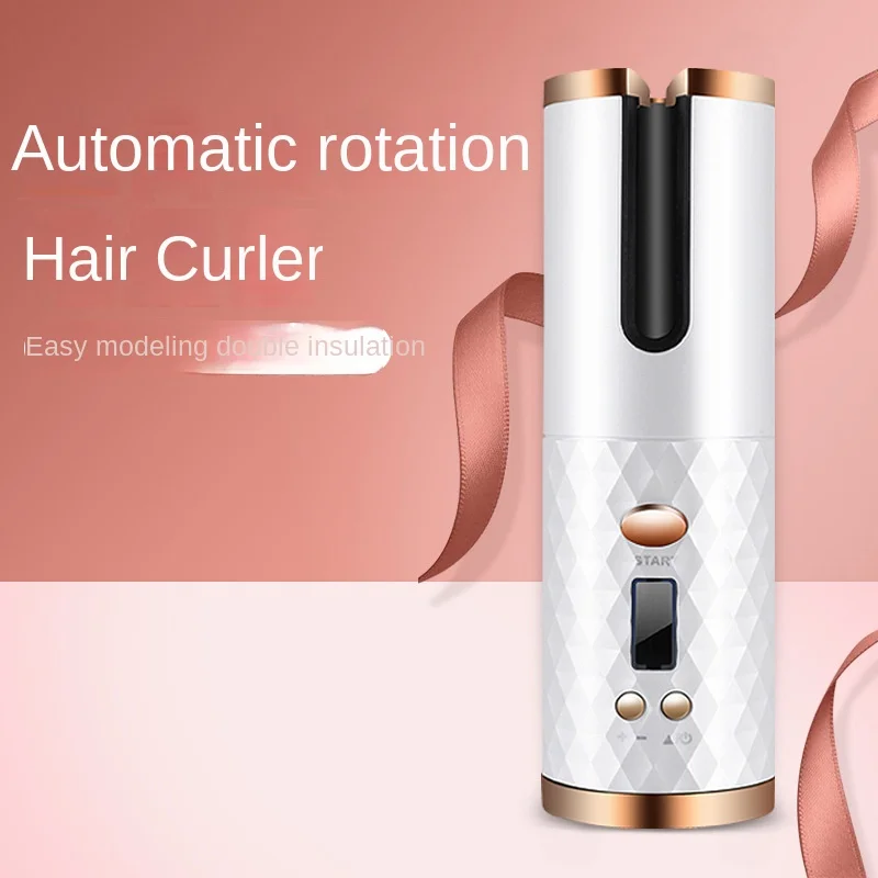 USB Wireless Charging Full Automatic Rotating Curl Hair Curler Curling Irons Styling Appliances Care Beauty Health