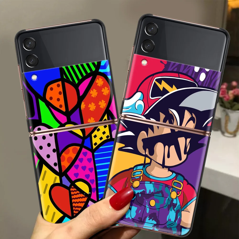 

Picasso Abstract Art Luxury Phone Cover For Samsung Galaxy Z Flip Case Black For Samsung Z Flip 3 5G Hard PC Foldable Shell Bag