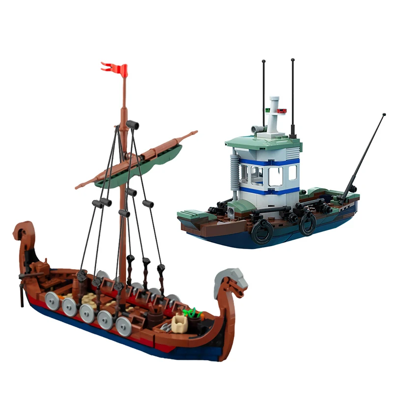 

MOC Medieval Military Viking Ship Model Building Blocks Sodiers Figures Boat Bricks Toys MOC-58275 Creative Expert Toys for Boys