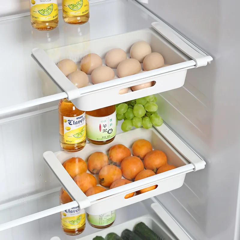 Home Kitchen Organizer Refrigerator Egg Fruit Storage Box Drawer Type Food Crisper Kitchen Accessories Fridge Organizer Shelf