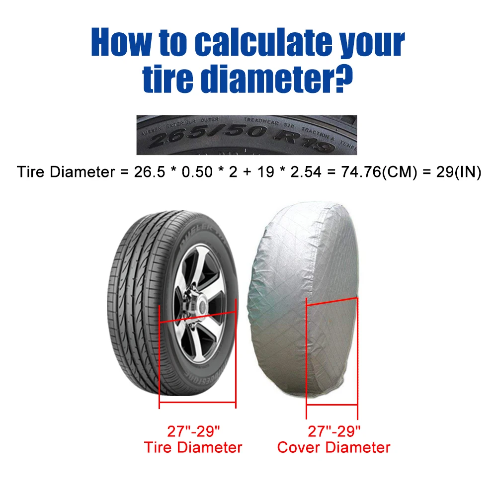 4 шт. чехлы для автомобильных шин 27-29 дюймов