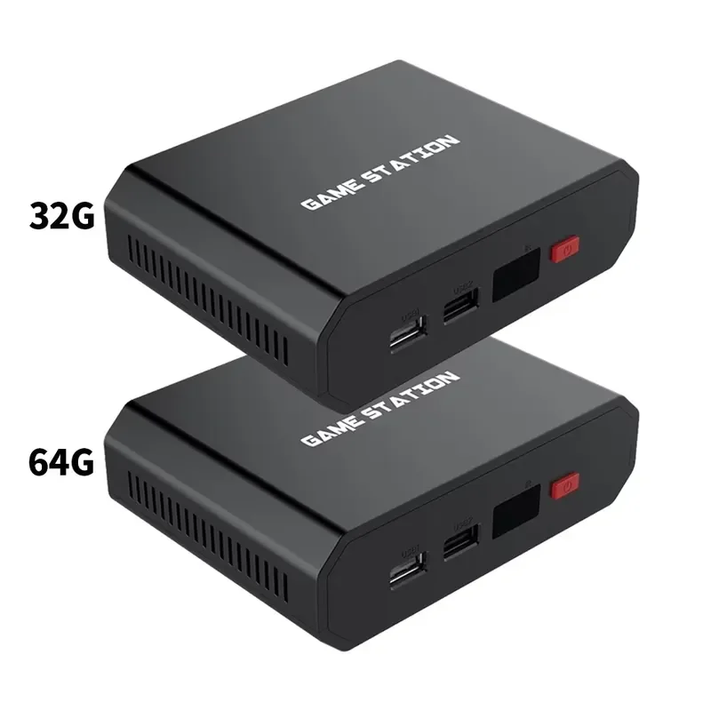 Фото Игровая приставка M8plus HD с двумя беспроводными контроллерами 2.4G, геймпадом для ТВ, 32ГБ/64ГБ, 10000 симуляторов, игровой набор, аксессуар №2
