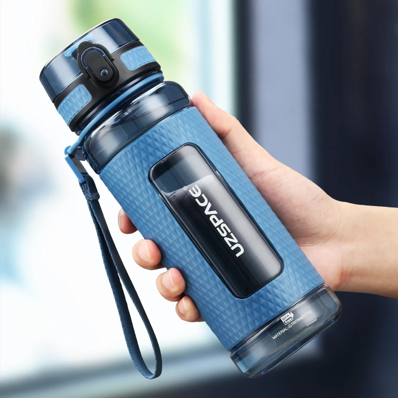 

UZSPACE Sports Water Bottles Gym Leak-proof Drop-proof Portable Shaker Outdoor Travel Kettle Plastic Drink Water Bottle BPA Free