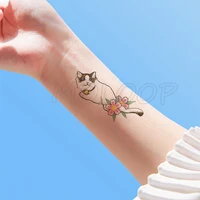 tattoos sticker body art red flower ink plant rose little element hand water transfer temporary fake tatto for kid girl boy