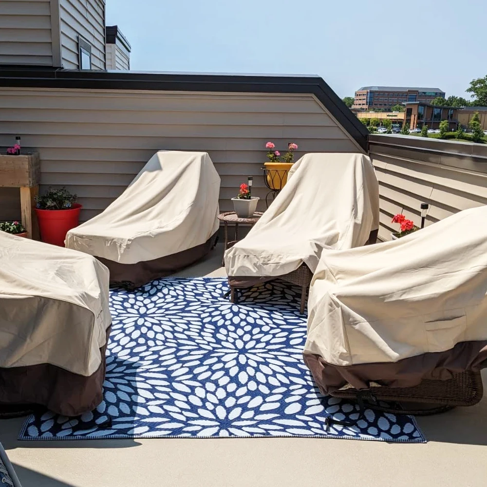 Фото Patio Furniture Covers,Outdoor Furniture Cover Waterproof,420D Rectangular Patio Heavy Duty Table Cover Outdoor Dining Table №2