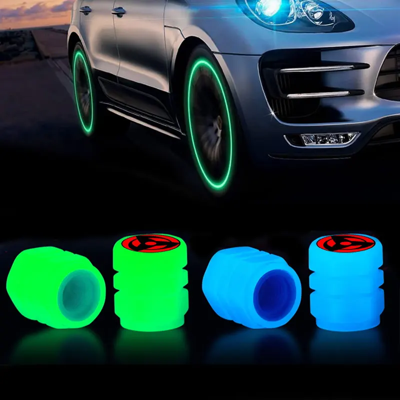 Наклейки на клапан автомобильных колес, АБС-пластик, универсальные, 4 шт. в стиле японского аниме