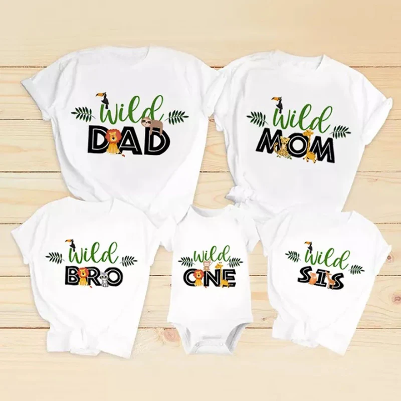 

Matching Wild One Family Shirts Wild Ones Mom & Dad & Bro & Sis Party Clothes 1st Birthday Safari Jungle Family Look Outfits