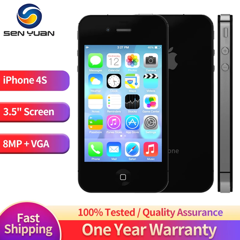 Оригинальный мобильный телефон Apple IPhone 4S 3G разблокированный б/у дисплей 3 5 дюйма A5