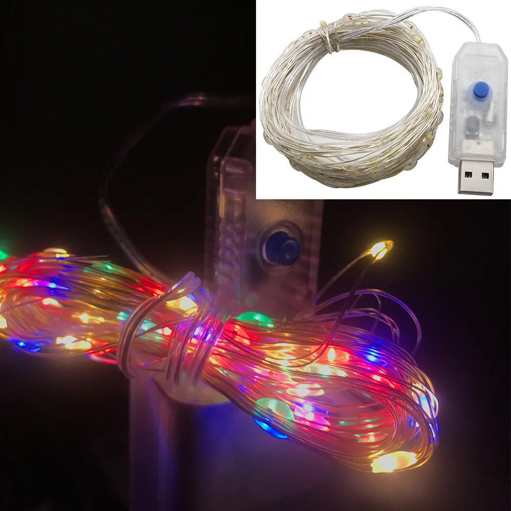 

Светодиодная гирлянда VEVEOO, 5 м, 50/100 LEDs, теплый белый/многоцветный, водонепроницаемая