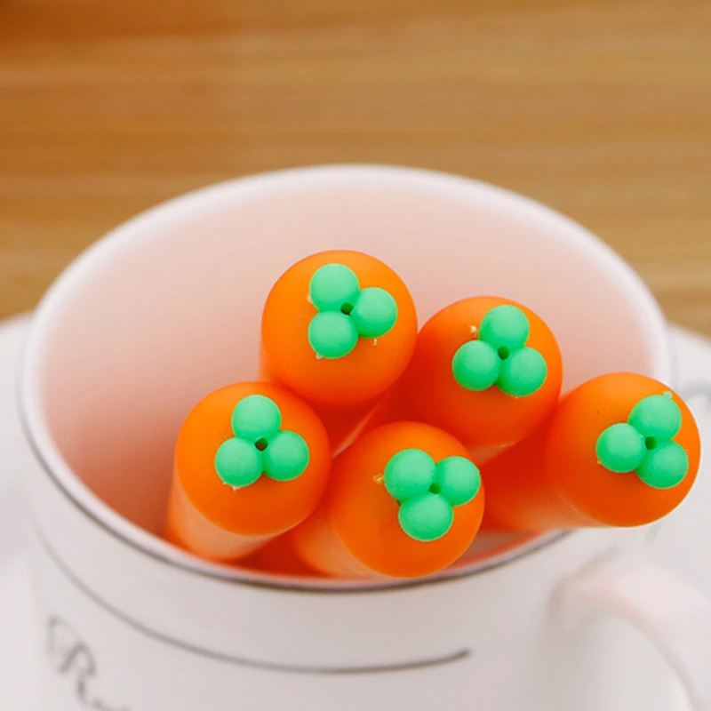 Набор красивых гелевых ручек 0 5 мм многоразовые милые гелевые ручки с морковкой