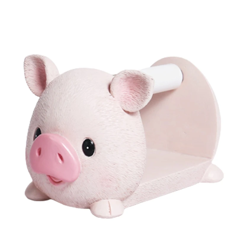 

Animal Desktop Paper Roll Holder Living Room Tissue Rack Office Pig Toilet Paper Organizer Home Decor Accessories