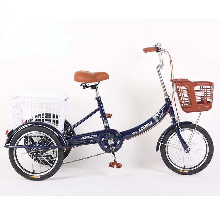 16 inch elderly tricycle adult pedal tricycle with frame load