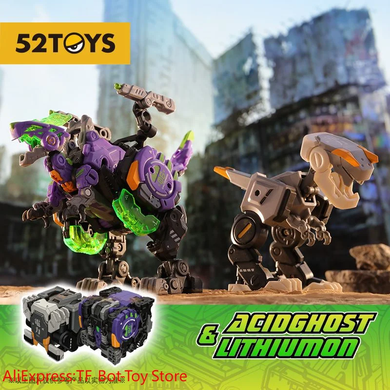 

【IN STOCK】52TOYS Transformation BEASTBOX BB46 BB-46 Acidghost Lithiumon Dinosaurs Robots Animal Action Figure Toys
