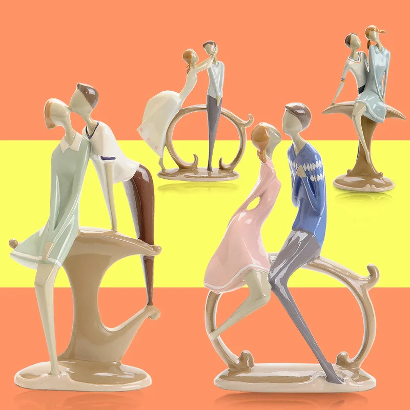 

Nordic Minimalist Abstract Couple Decoration Crafts Fashion Bedroom TV Cabinet Romantic Couple Decorations Home Decor Figurine